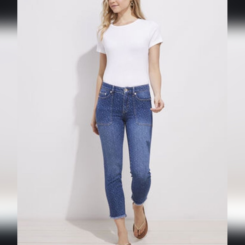 Vineyard Vines NWOT Jamie High-rise Star Print Denim sz 24